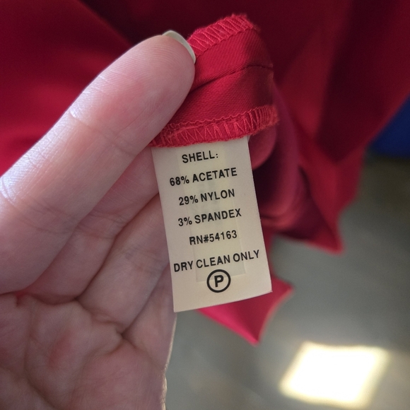 Calvin Klein red stretch satin formal date night mini dress sz 10 - Picture 17 of 17